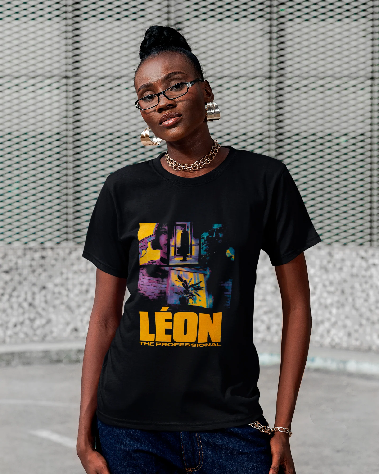 Camisa Preta Leon The Professional Estampa Filme Cult Clássico - Image 3