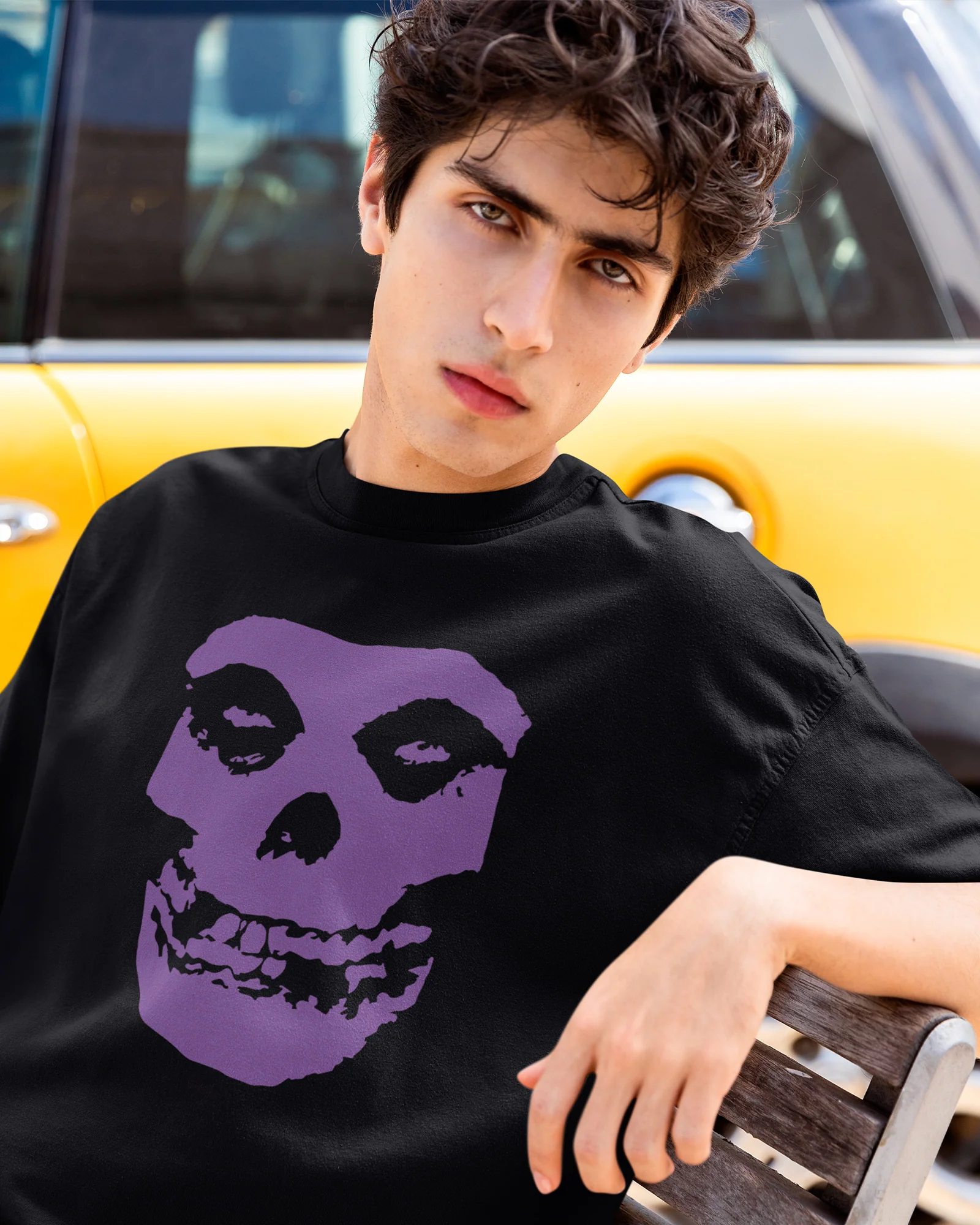 Camiseta Alternativa Misfits Skull Roxo - Image 2