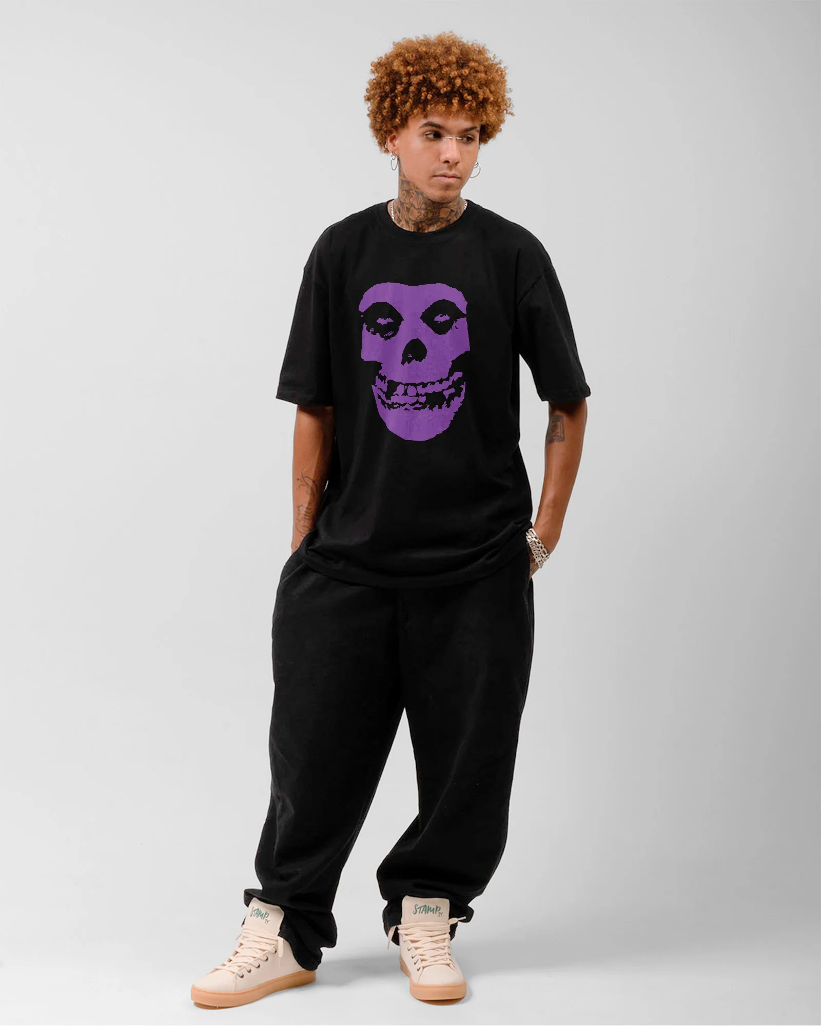 Camiseta Alternativa Misfits Skull Roxo - Image 3