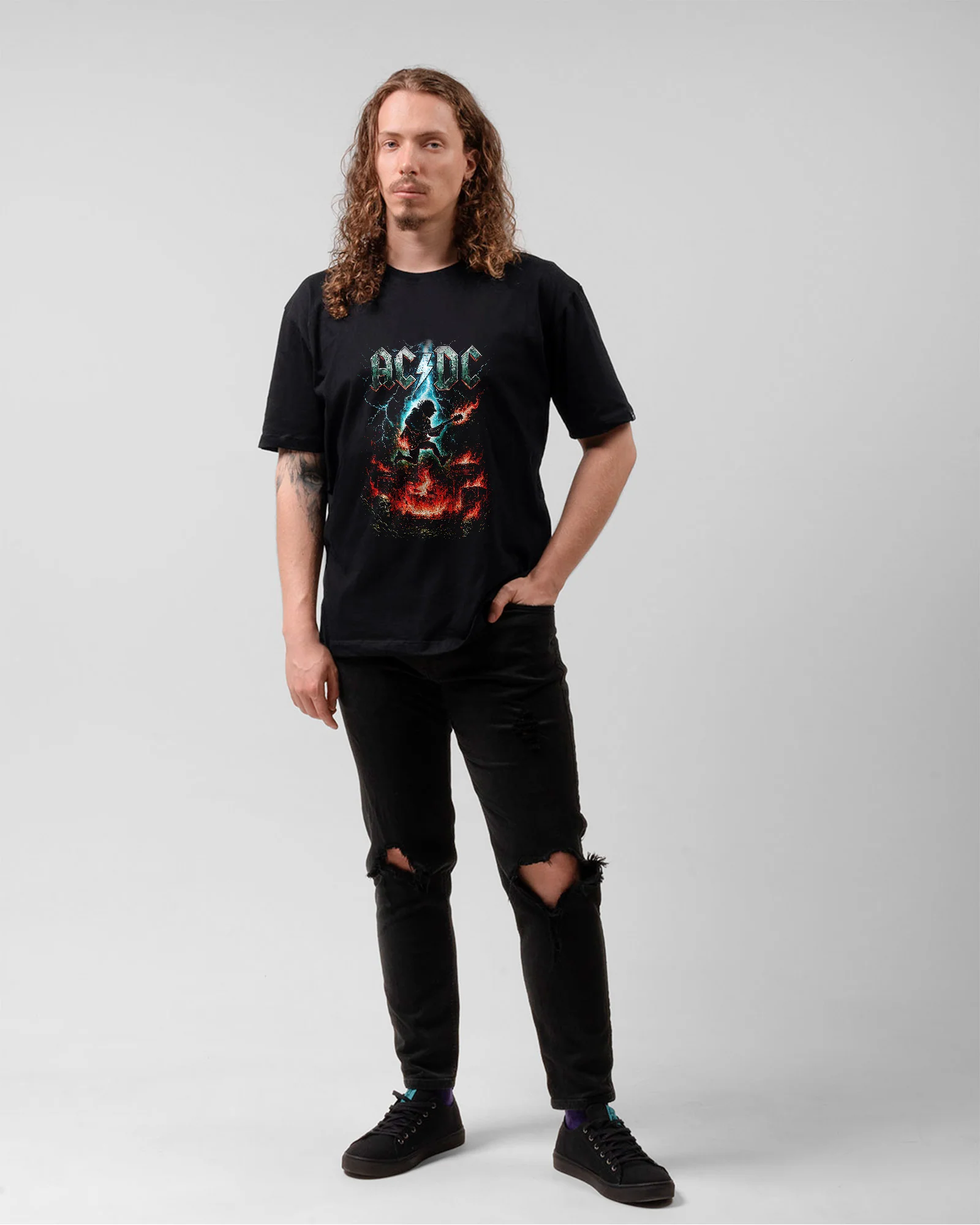 Camiseta Banda AC/DC Angus Young Rain Fire - Image 5