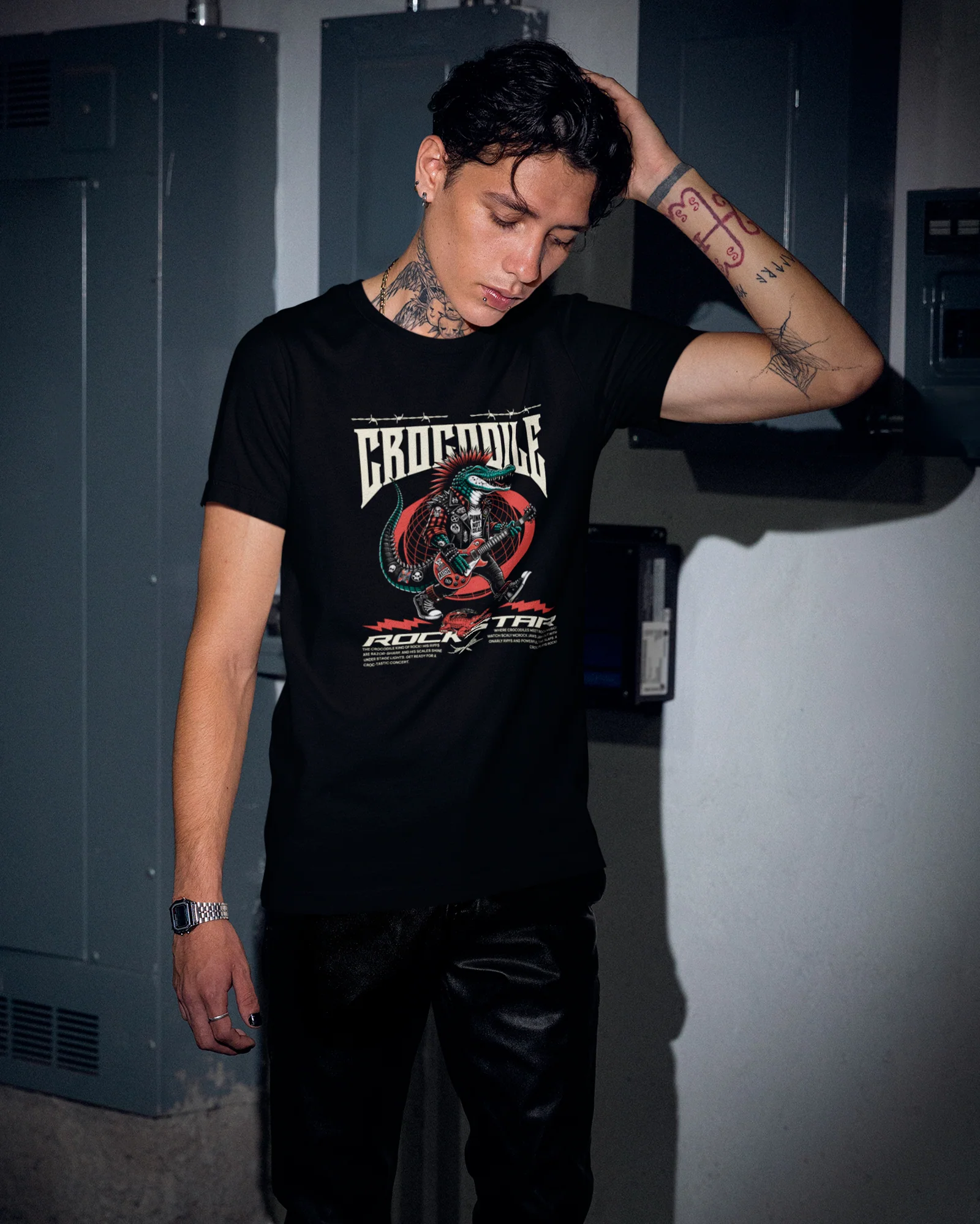 Camiseta Crocodile Rockstar Estilo Selvagem - Image 2