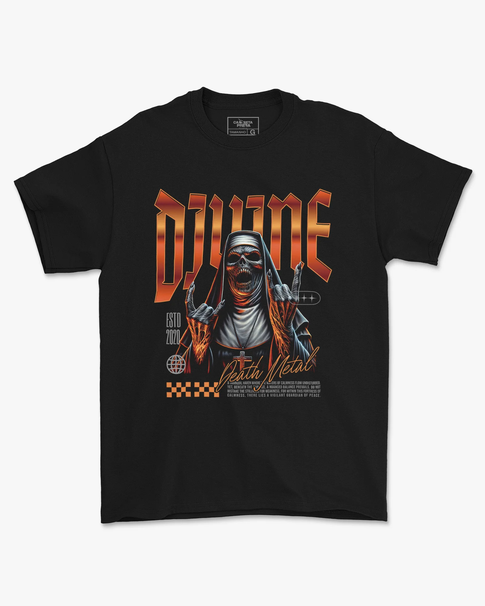 Camiseta Death Metal Rock Clássica