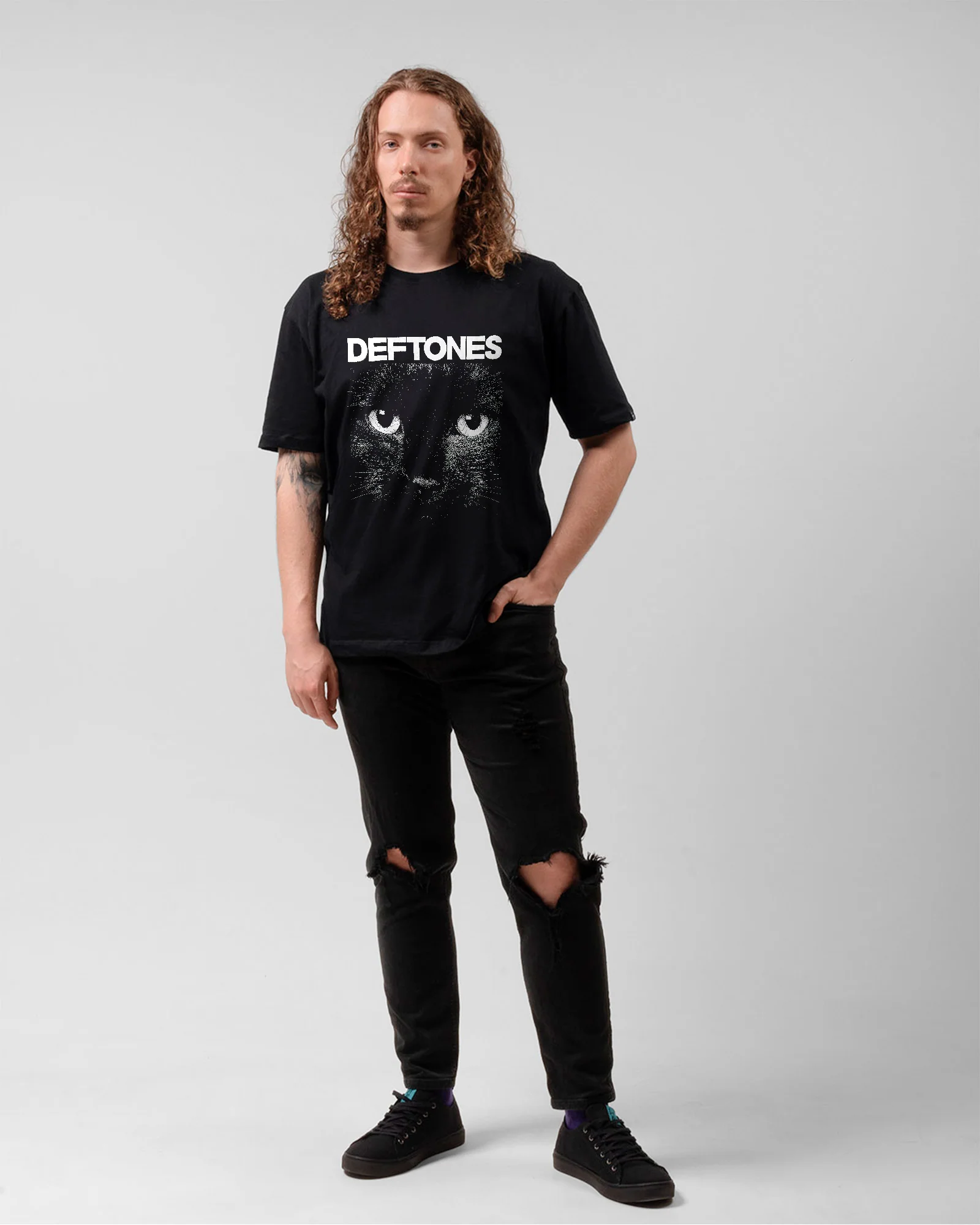 Camiseta Deftones The Cat Full Black - Image 5
