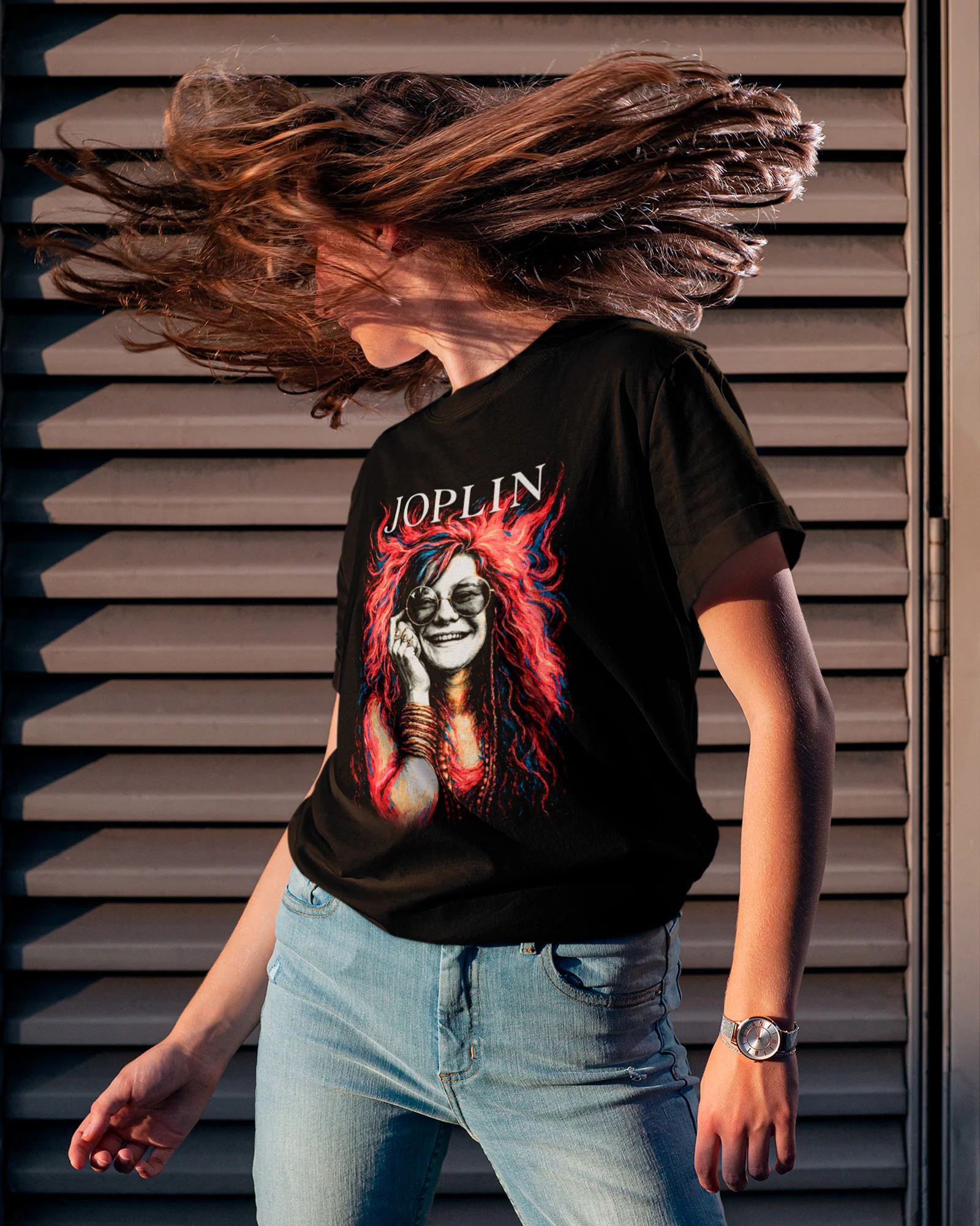 Camiseta Janis Joplin Psicodélica Vintage - Image 2