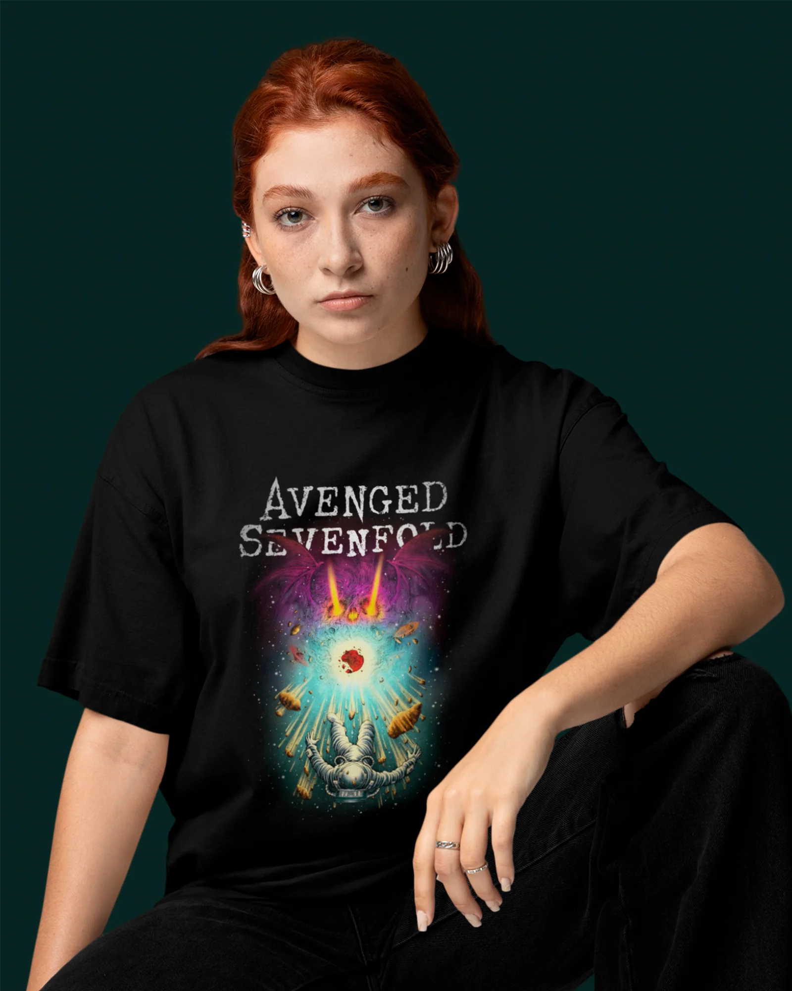 Camiseta Preta Avenged Sevenfold Space - Image 2