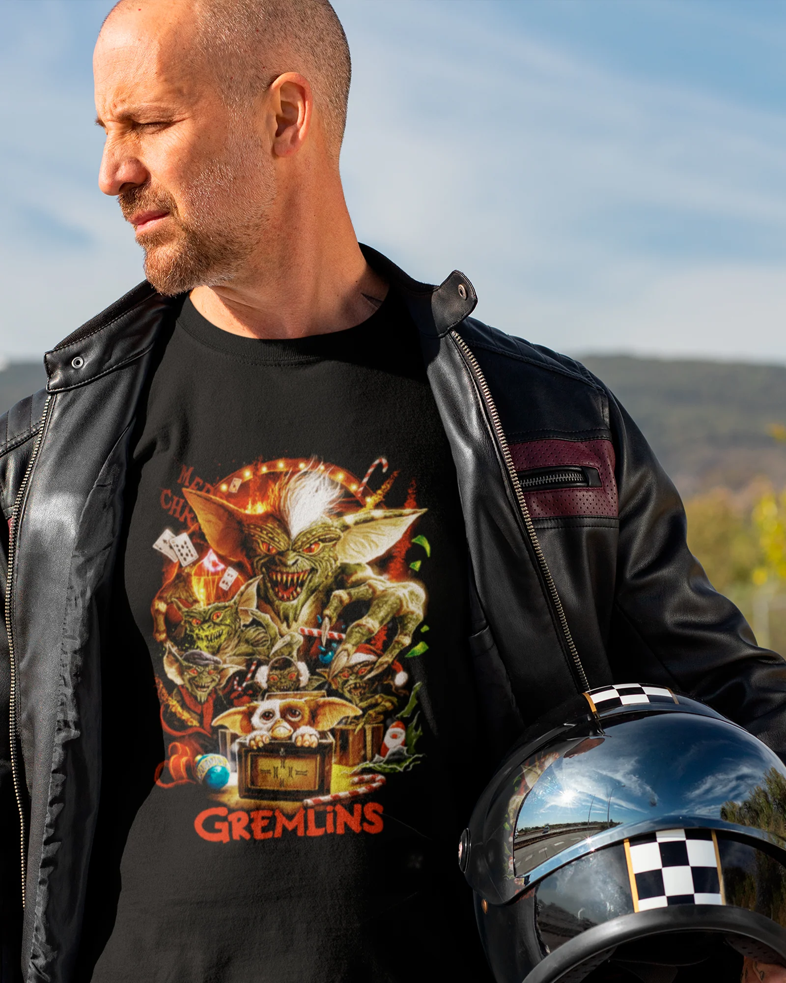 Camiseta Preta Christmas Horror Creature Unissex - Image 2