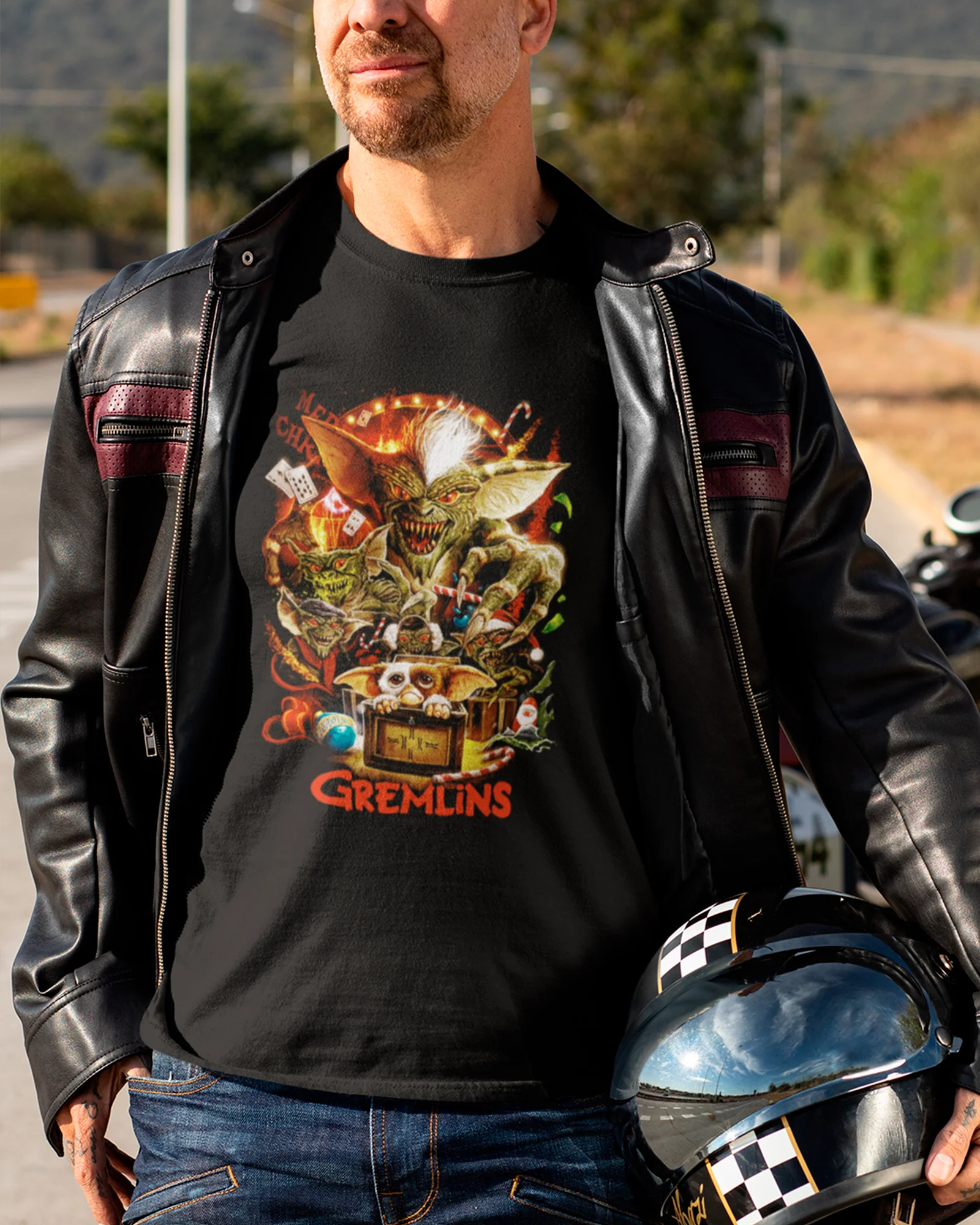 Camiseta Preta Christmas Horror Creature Unissex - Image 3