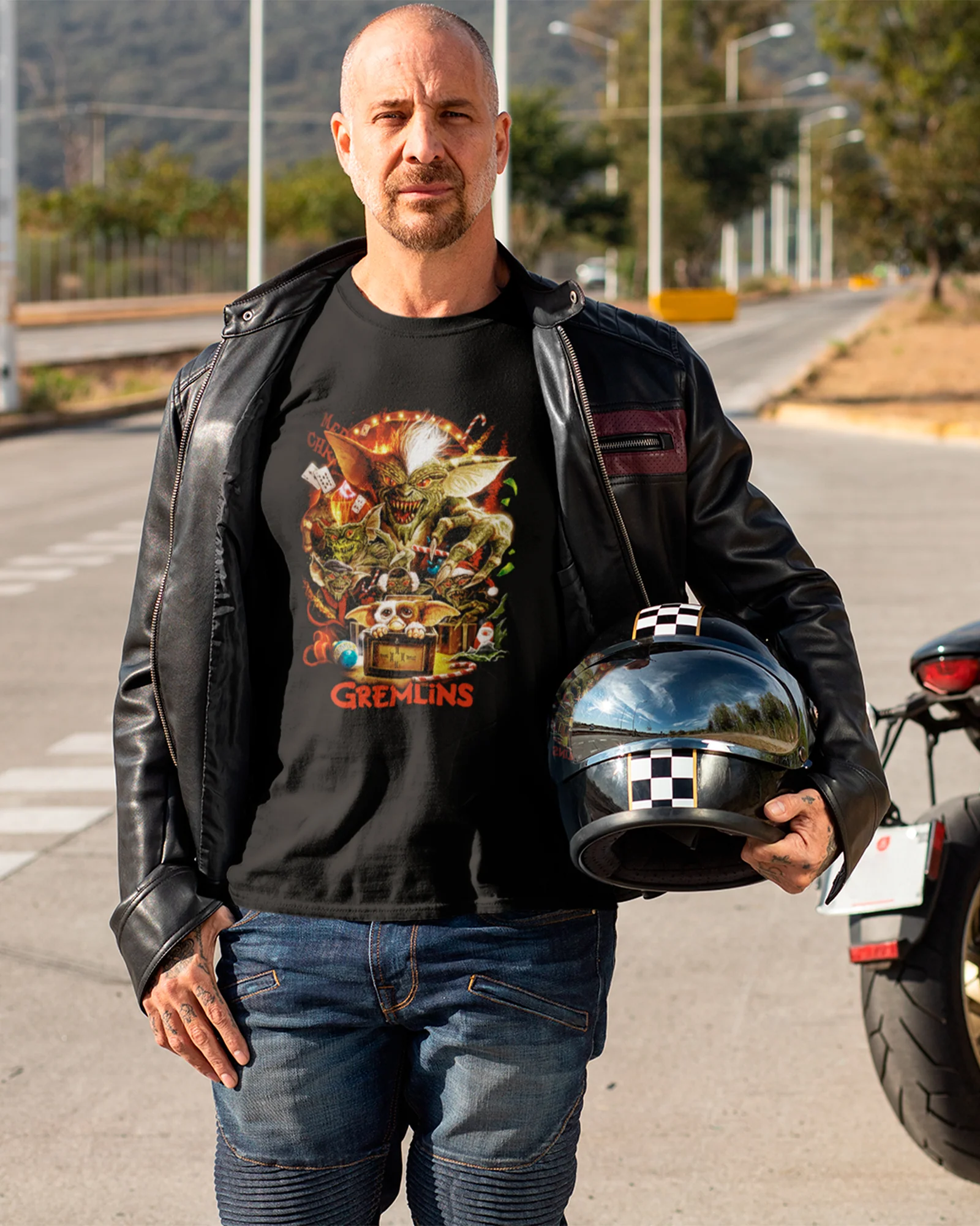 Camiseta Preta Christmas Horror Creature Unissex - Image 4