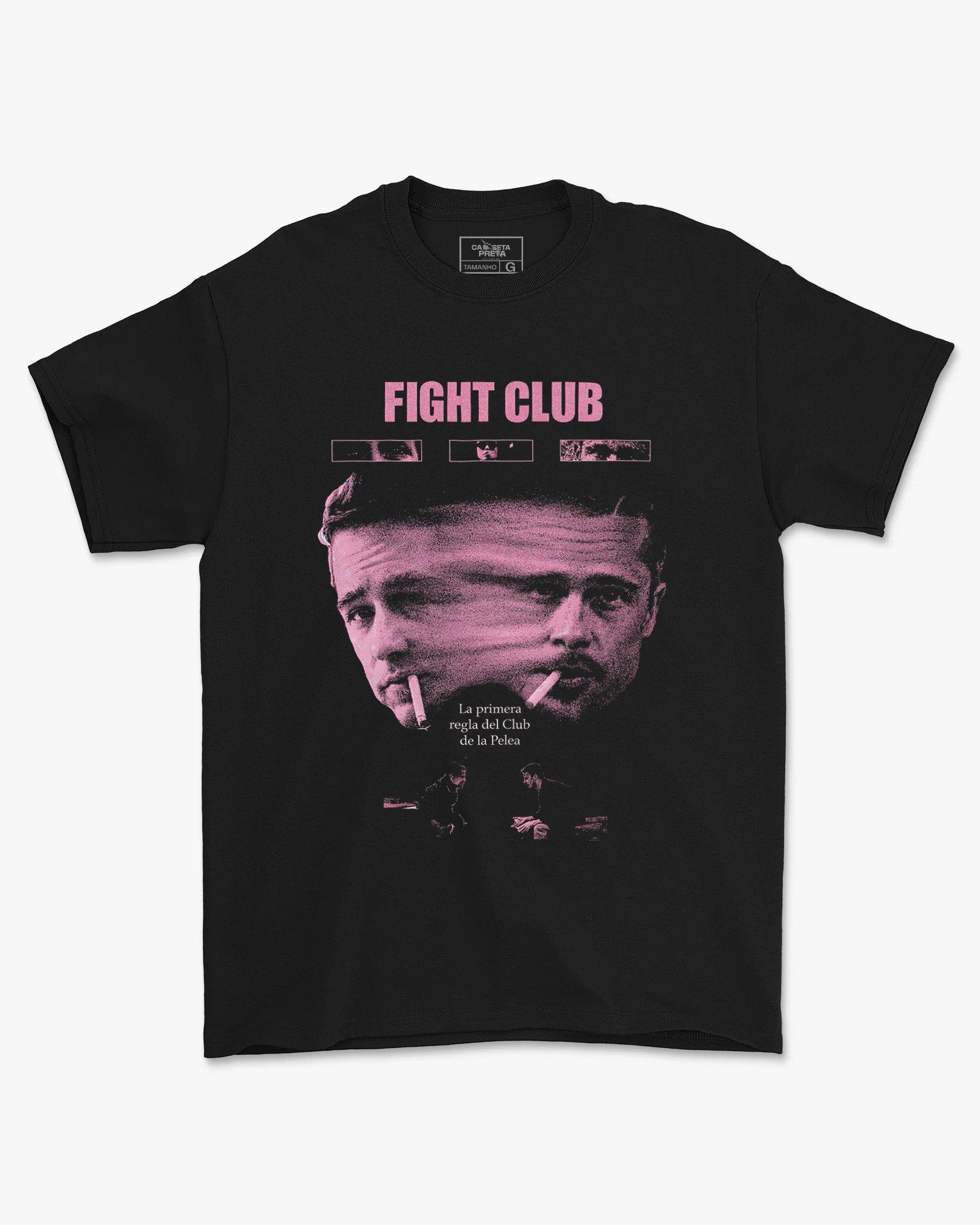 Camiseta Preta Clube da Luta 1999 Filme Cult Atemporal Unissex