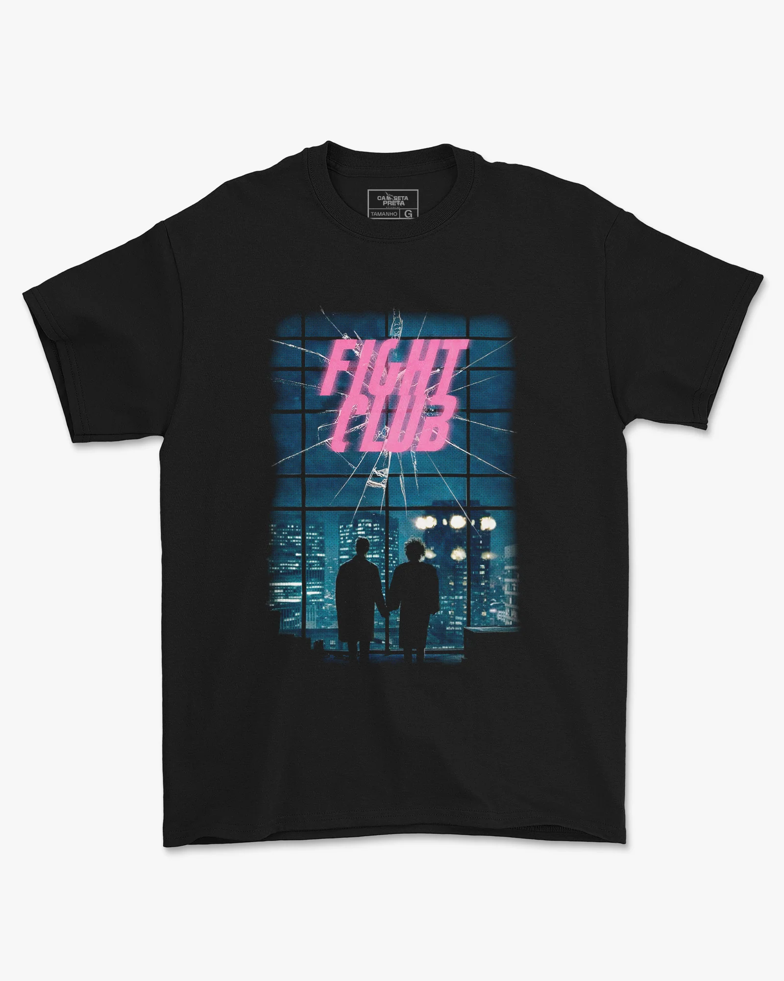 Camiseta Preta Clube da Luta Explosão Final Cena Icônica do Filme Unissex