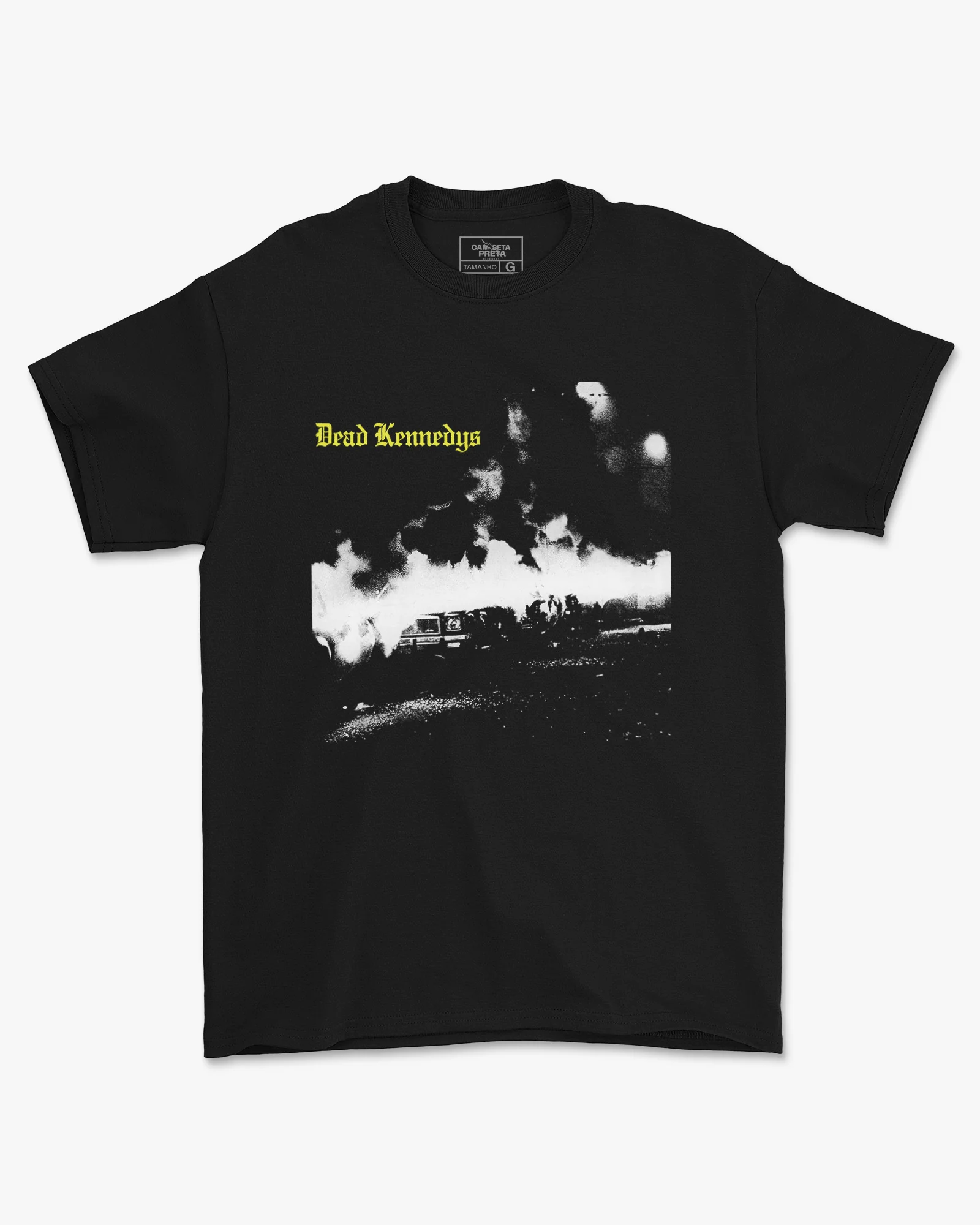 Camiseta Preta Dead Kennedys Carros em Chamas Punk