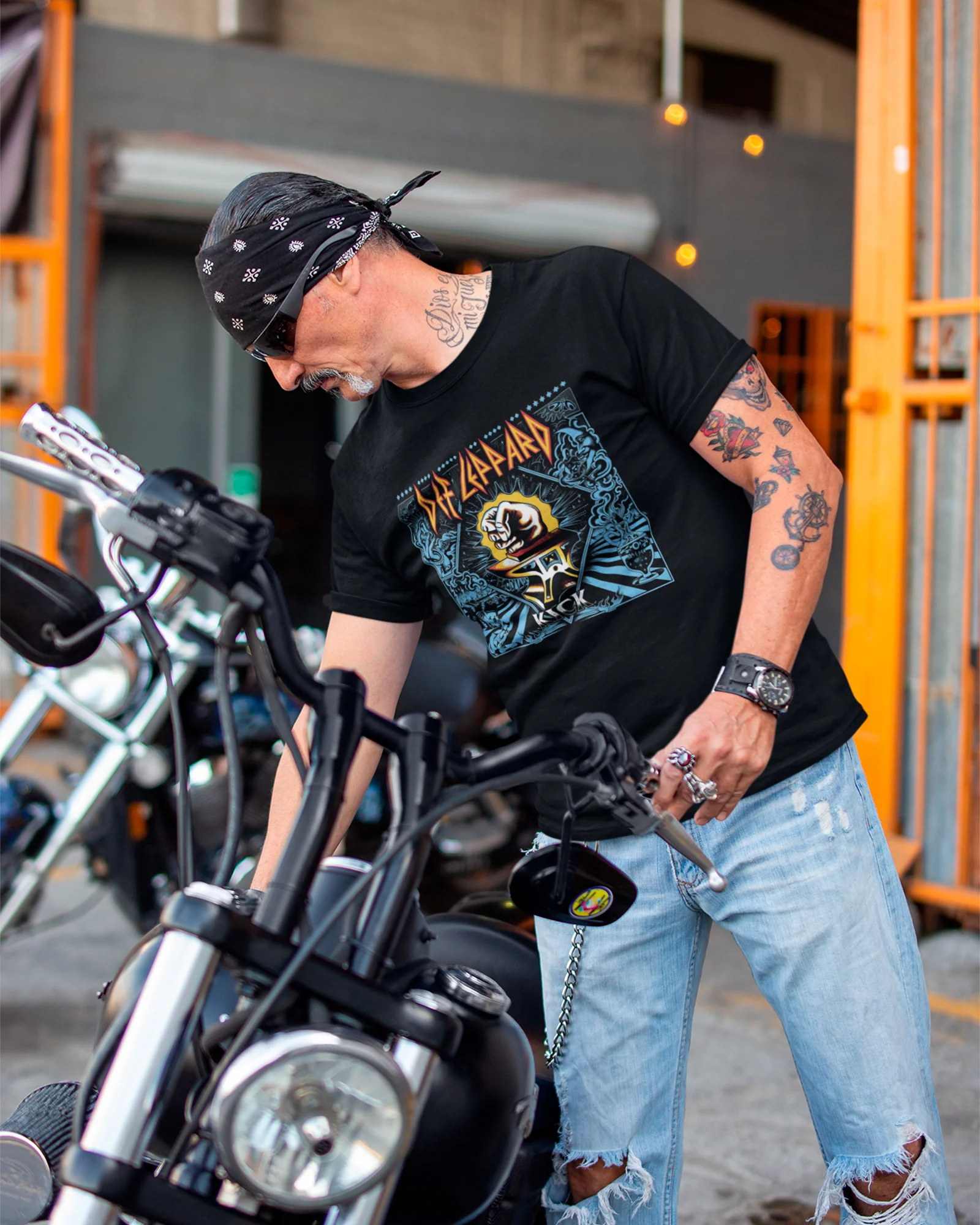Camiseta Preta Def Leppard Album Kick Unissex - Image 2