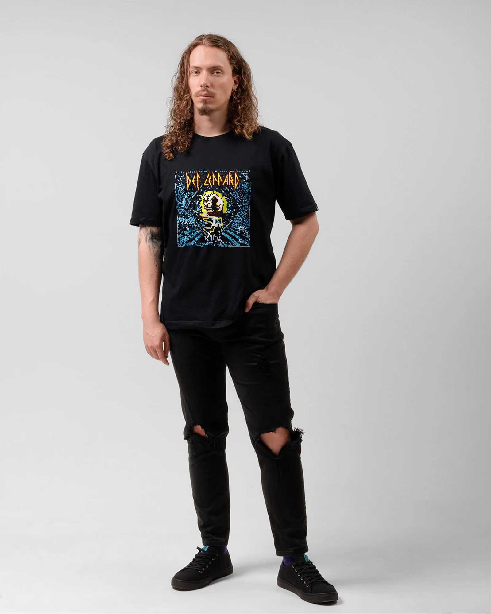 Camiseta Preta Def Leppard Album Kick Unissex - Image 5