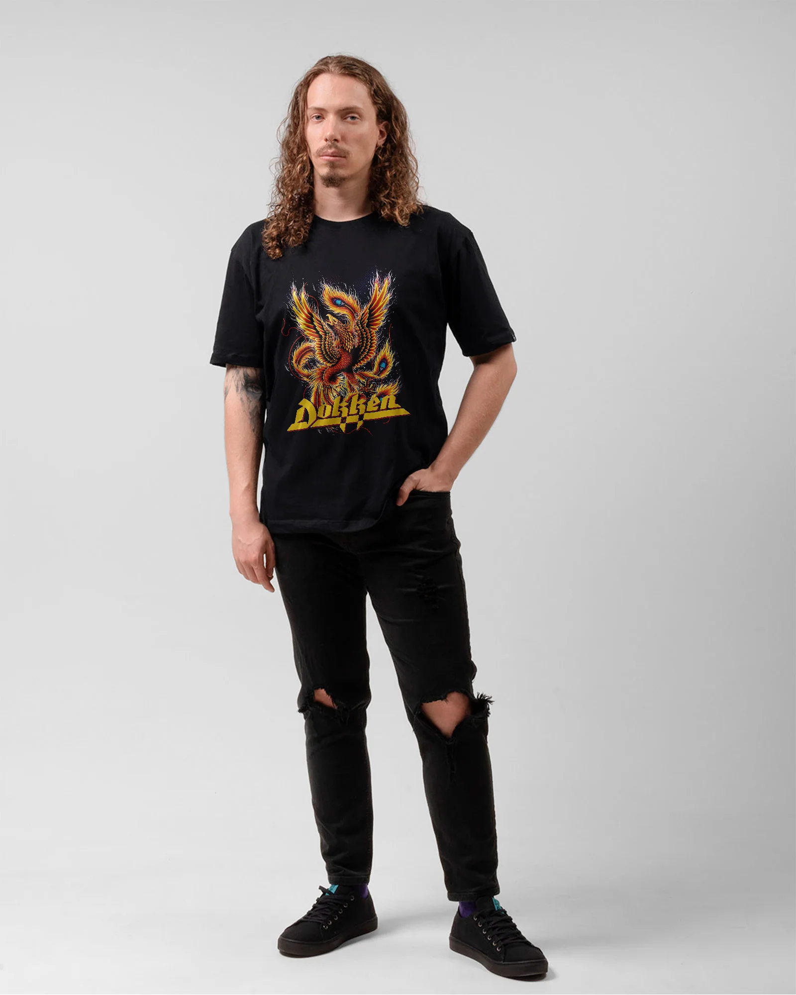 Camiseta Preta Dokken Fênix Unissex - Image 5