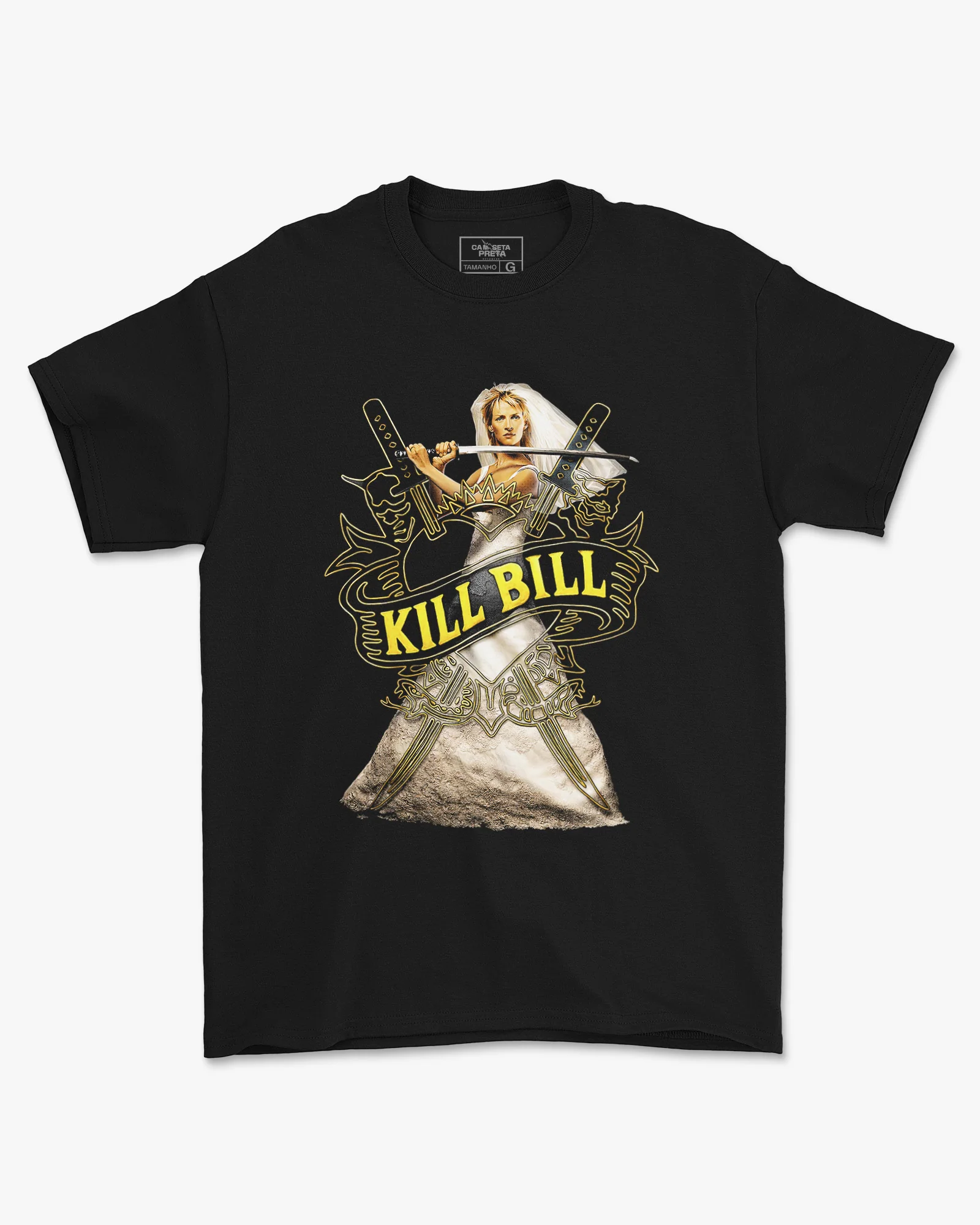 Camiseta Preta Kill Bill  A Noiva da Vingança Unissex