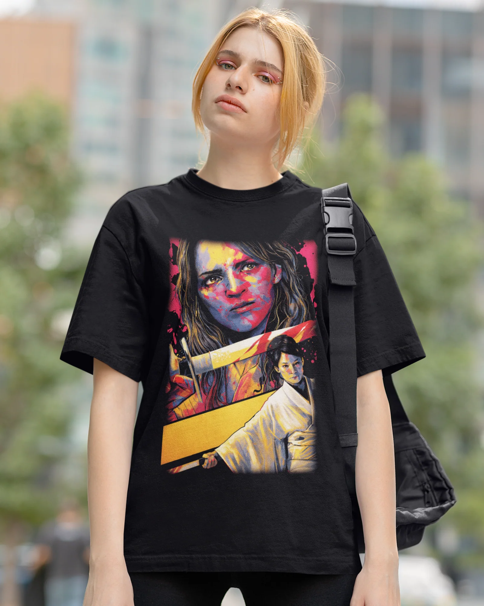 Camiseta Preta Kill Bill Arte Inspirada na Lenda da Katana Unissex - Image 2