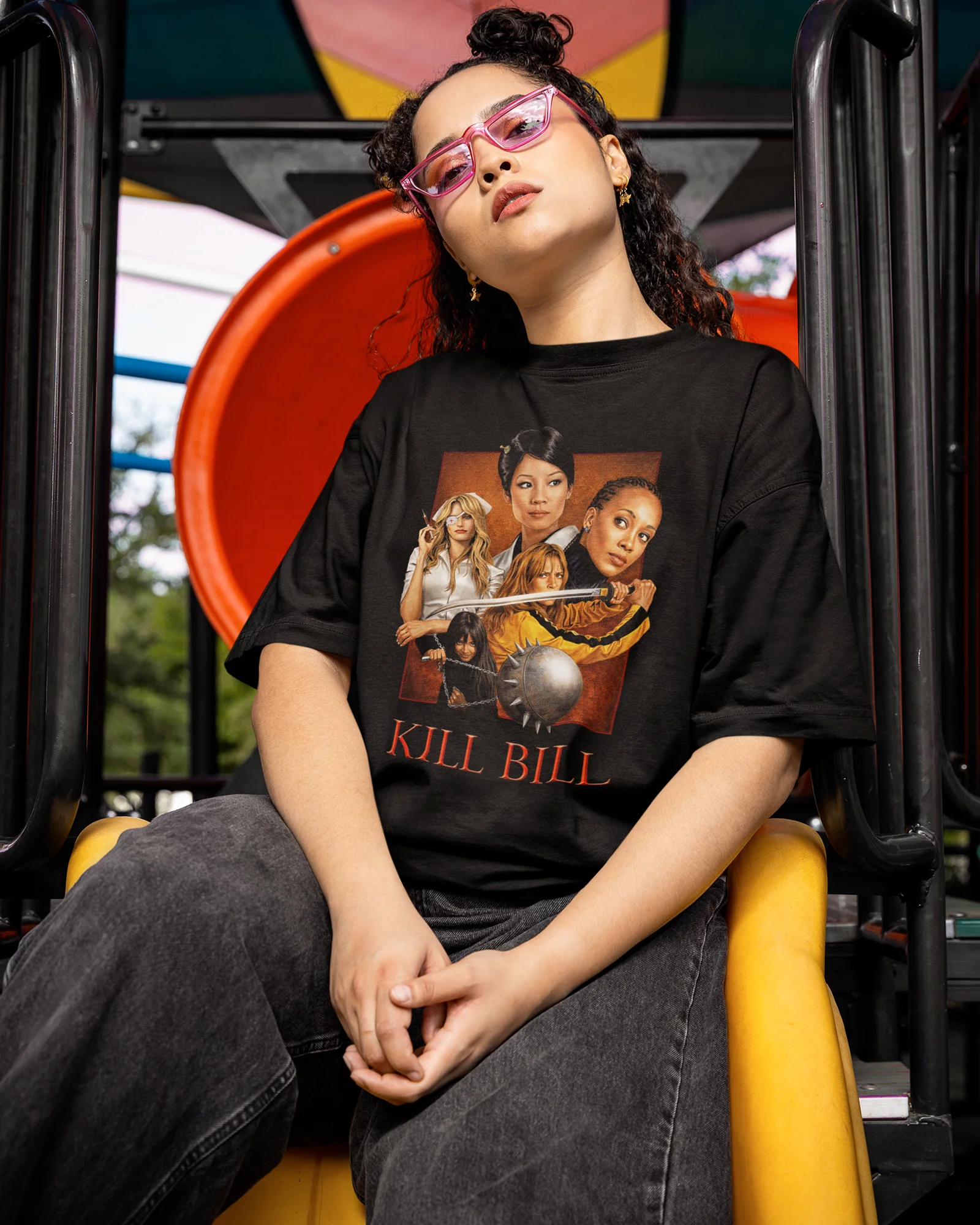 Camiseta Preta Kill Bill: Volume 1  Arte Clássica das Assassinas Unissex - Image 3