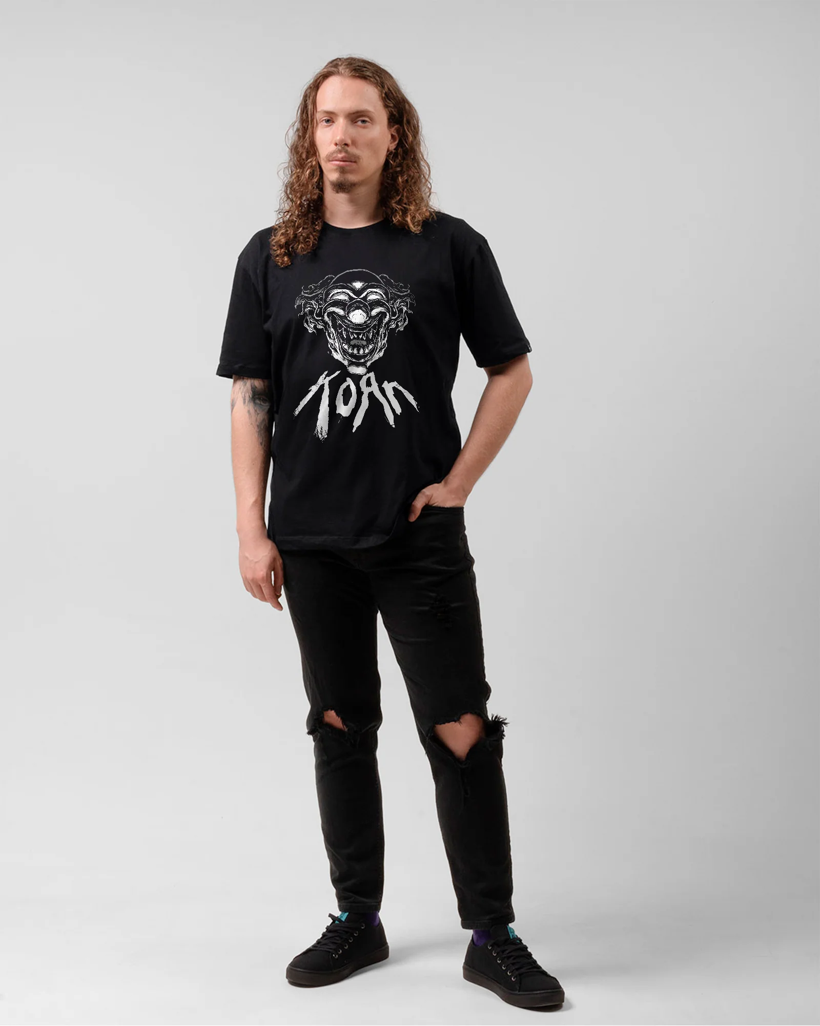 Camiseta Preta Korn Palhaço Estampa - Image 5