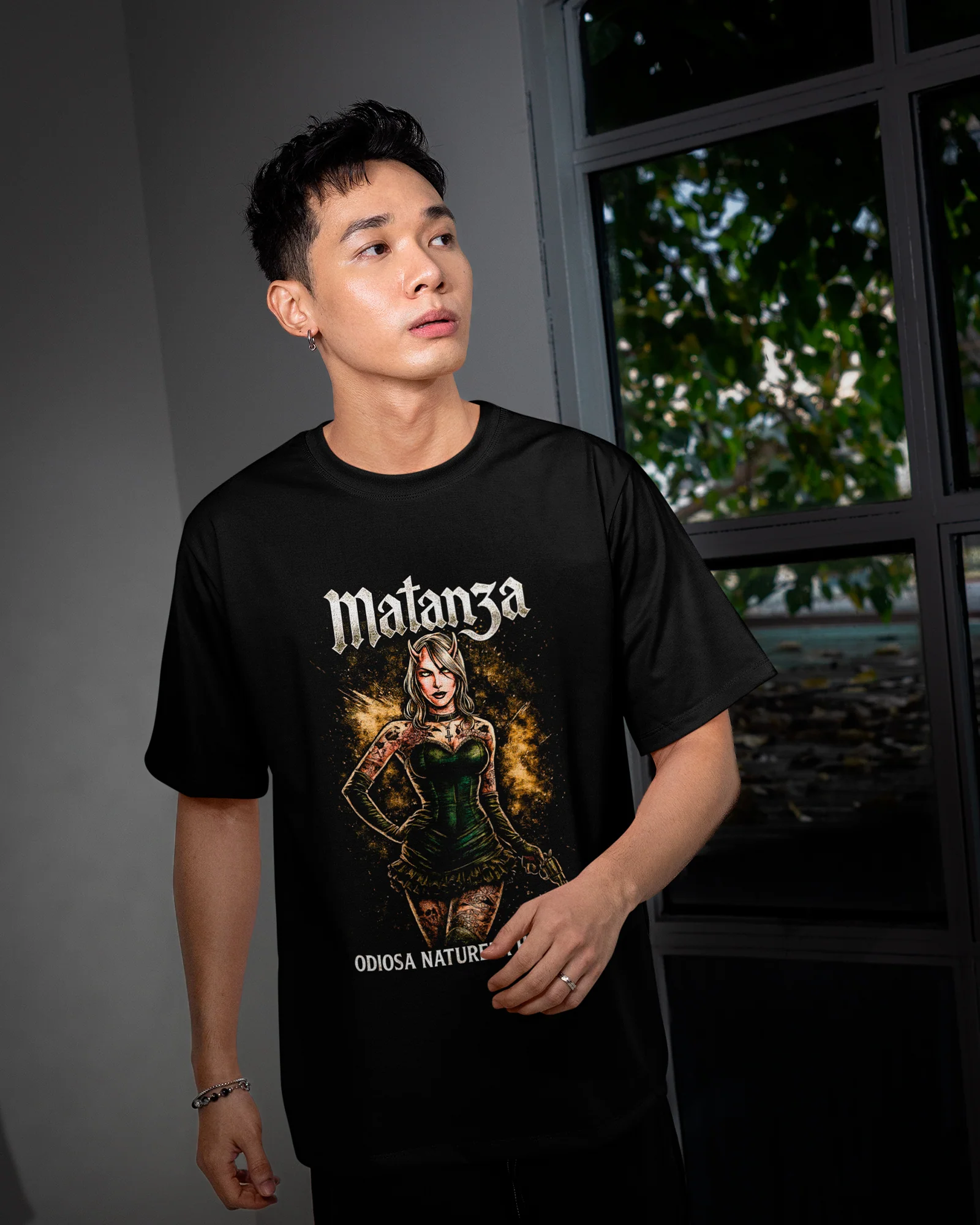 Camiseta Preta Matanza Odiosa Natureza Humana - Image 2