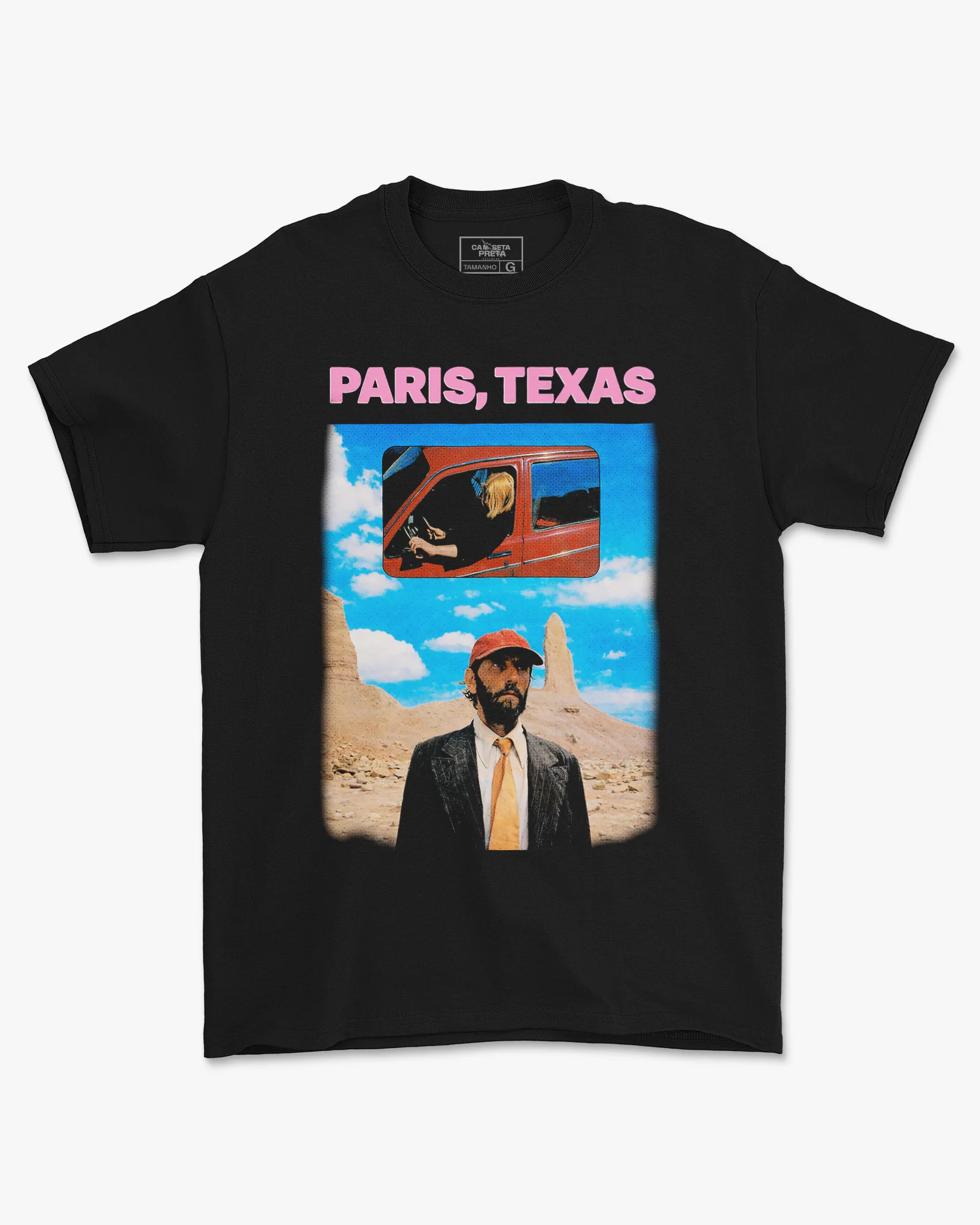Camiseta Preta Paris, Texas Estética Desértica e Poética Unissex