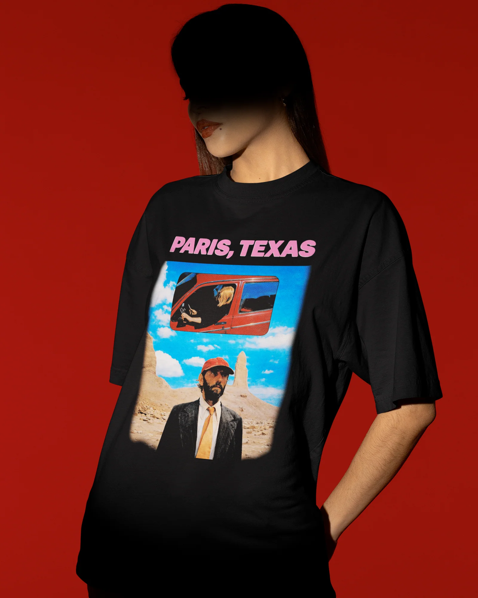 Camiseta Preta Paris, Texas Estética Desértica e Poética Unissex - Image 3