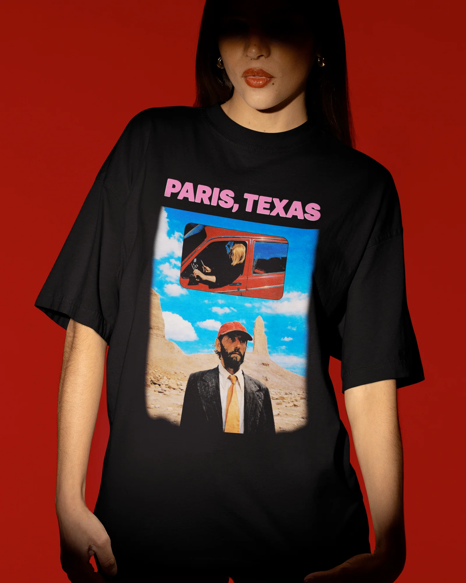 Camiseta Preta Paris, Texas Estética Desértica e Poética Unissex - Image 4