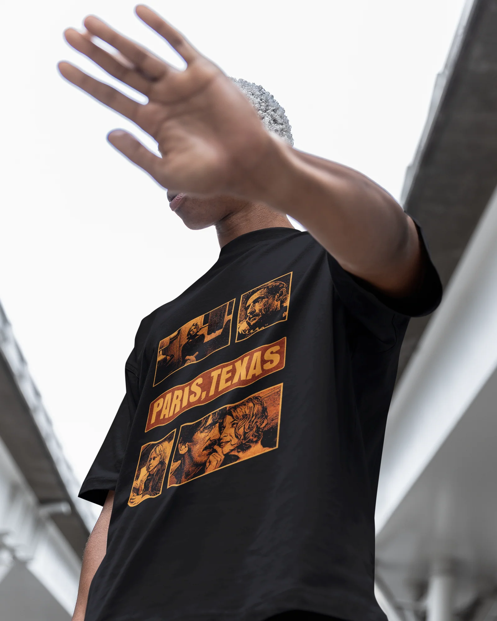 Camiseta Preta Paris, Texas Estética Vintage Quadros Unissex - Image 2