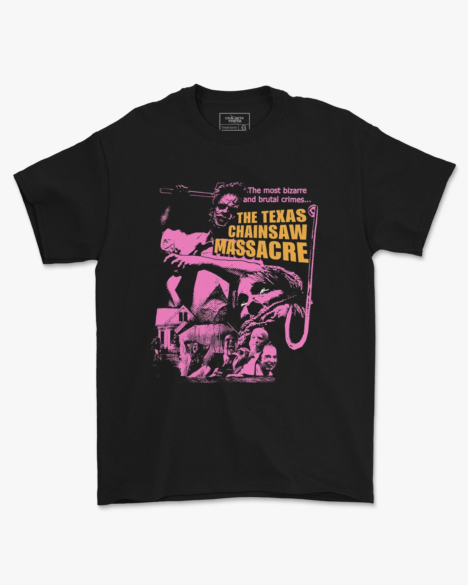 Camiseta Preta The Texas Chainsaw Massacre The Most Bizarre Unissex