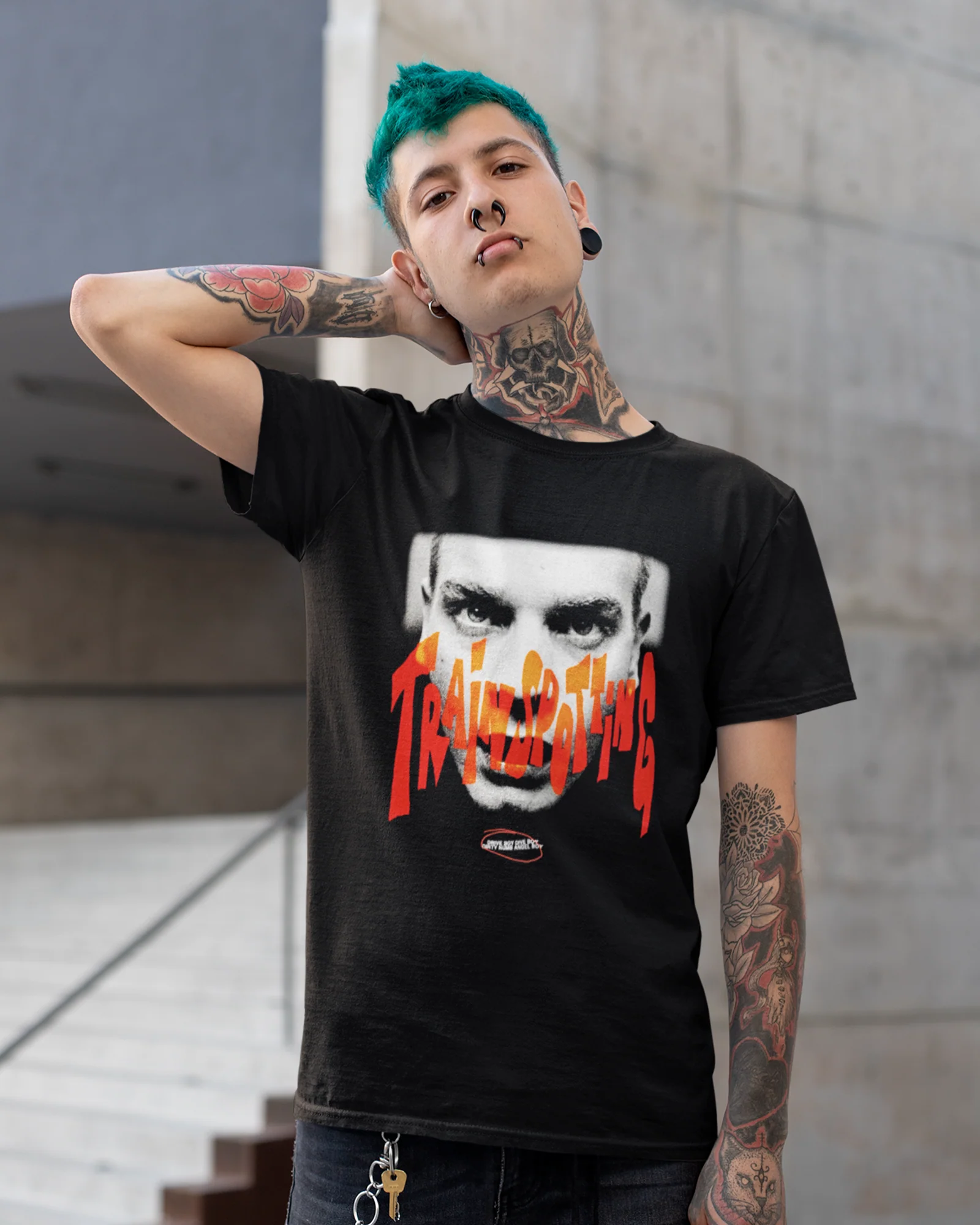 Camiseta Preta Trainspotting Cultura Underground Unissex - Image 2