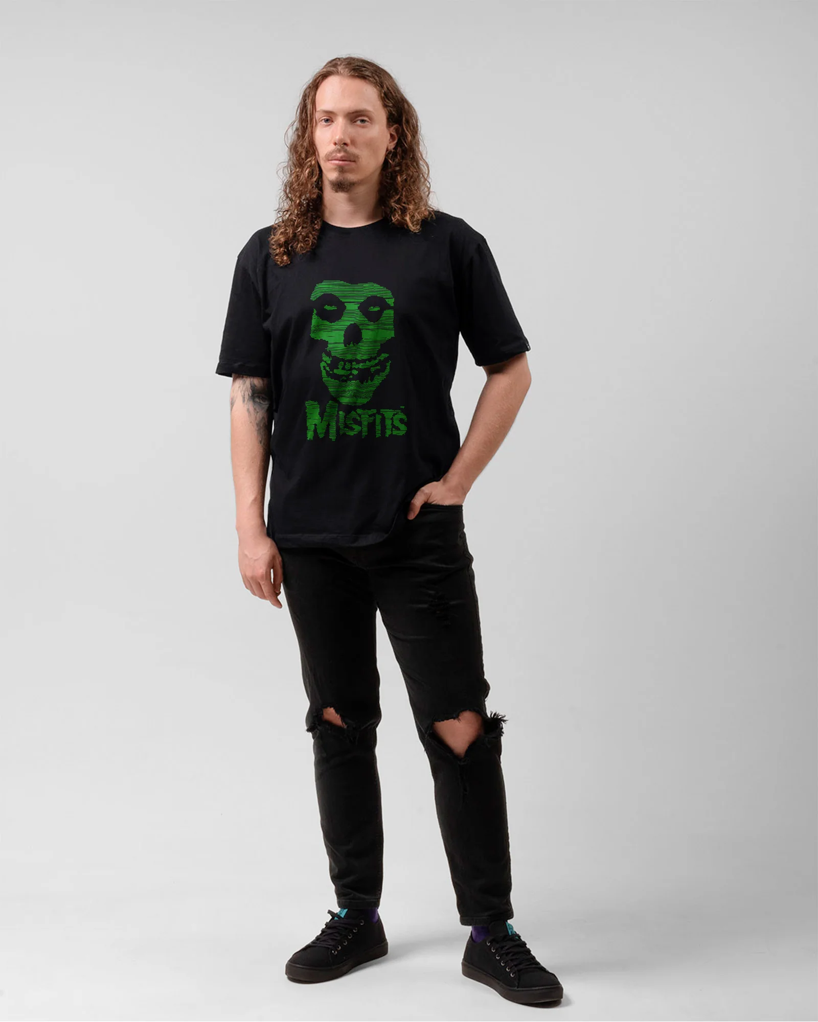 Camiseta Rock Misfits Caveira Verde - Image 5