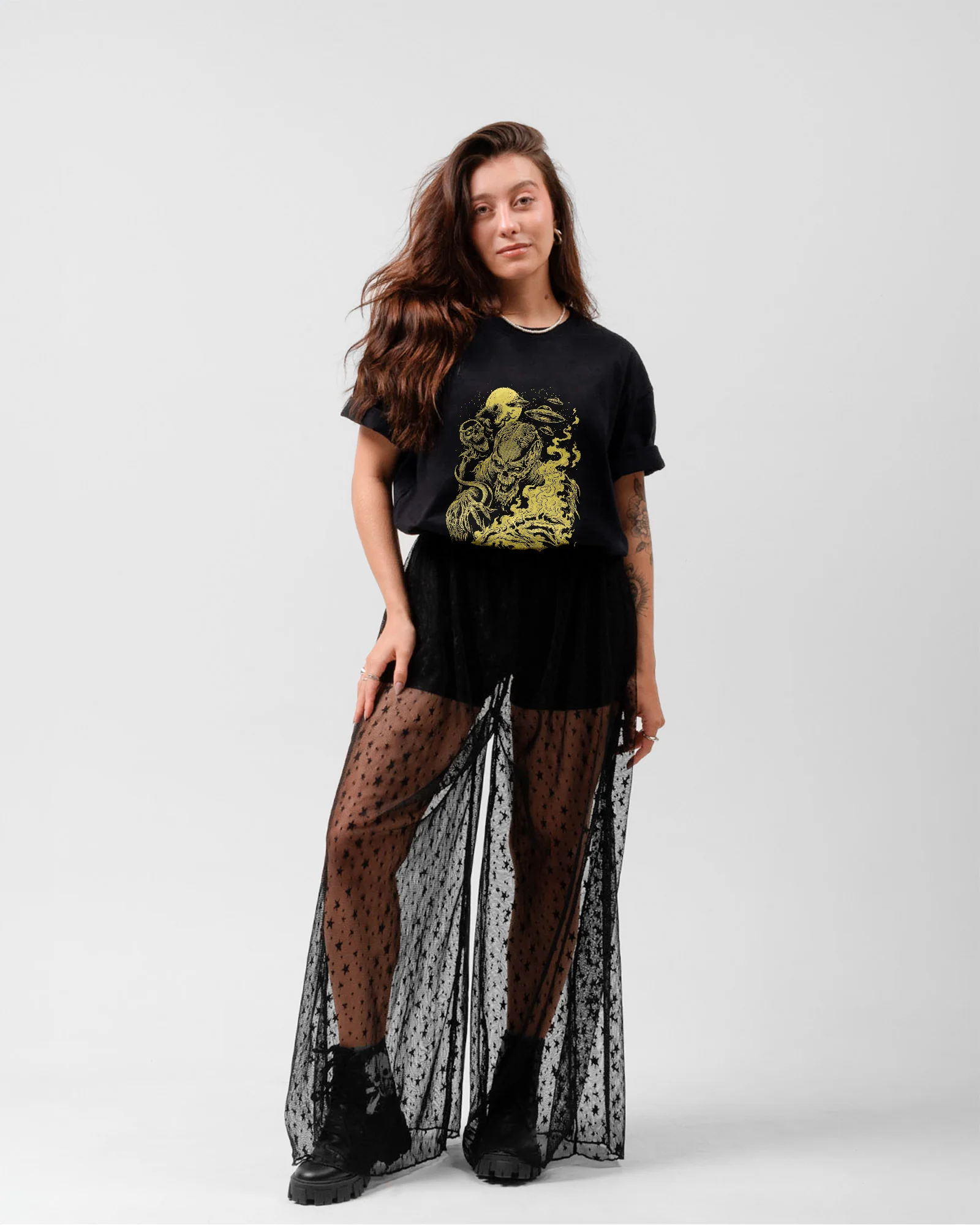 Camiseta Rock Skull Ovni Estampa - Image 4