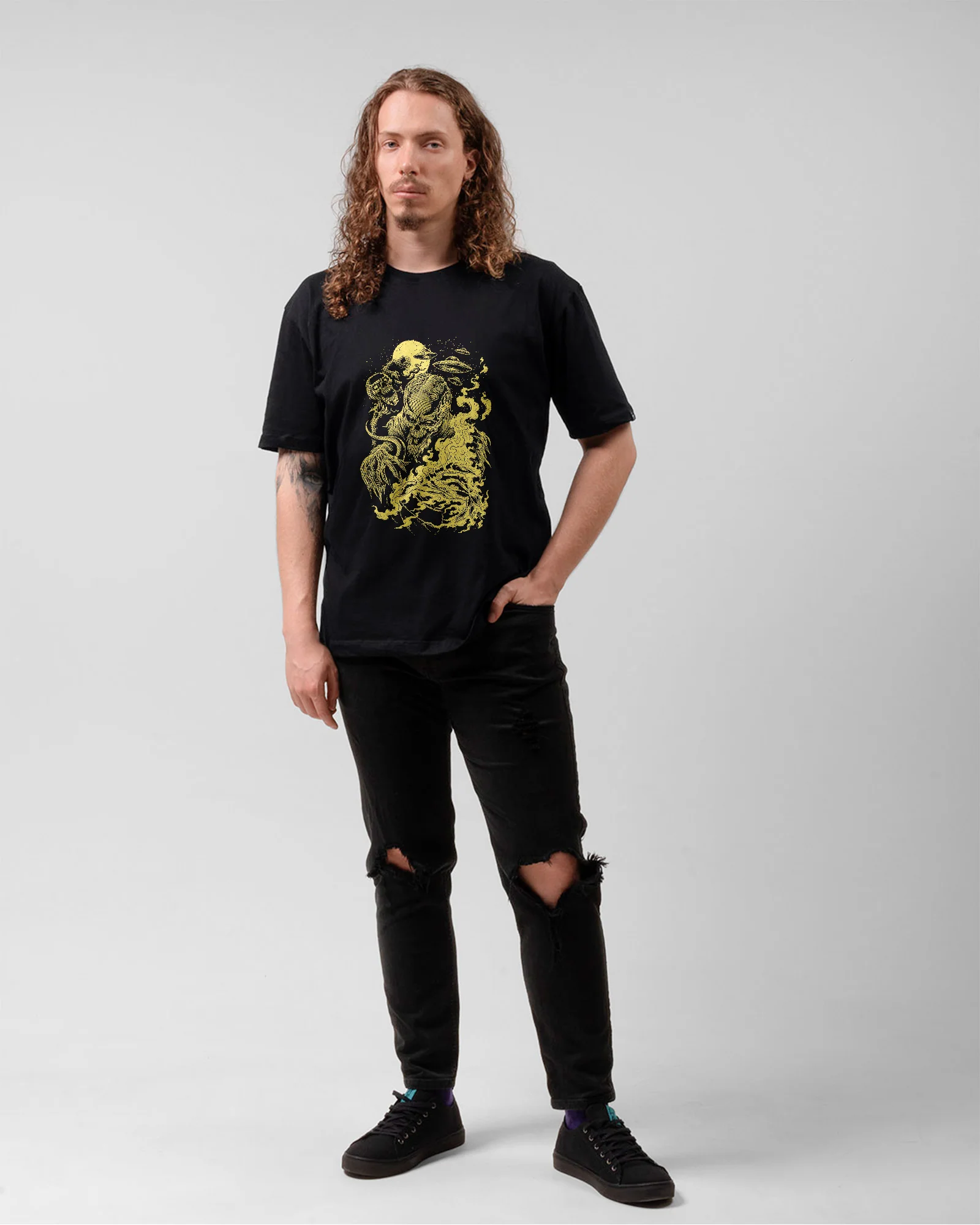 Camiseta Rock Skull Ovni Estampa - Image 5