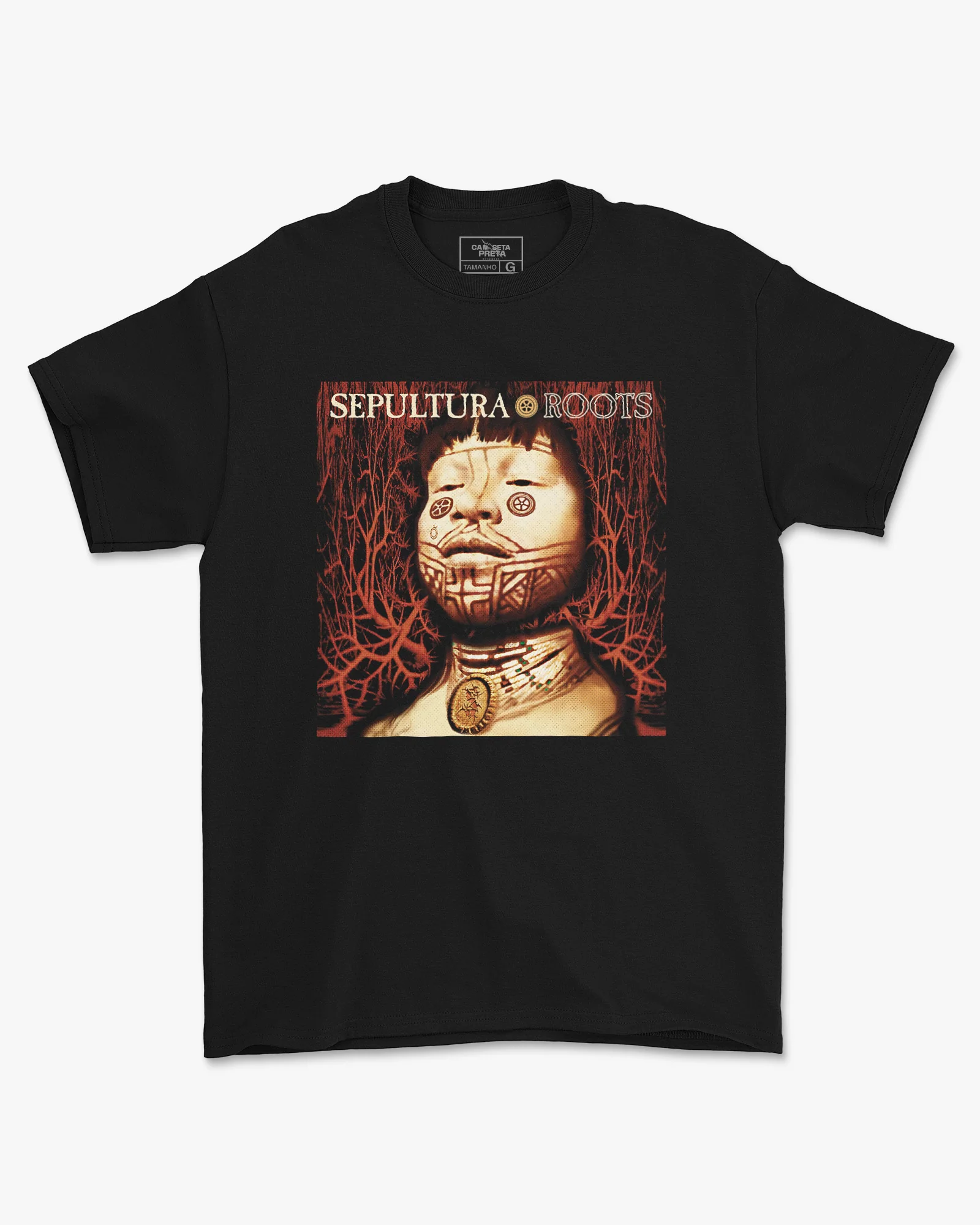 Camiseta Sepultura Capa Album Roots Heavy Metal Brasileiro
