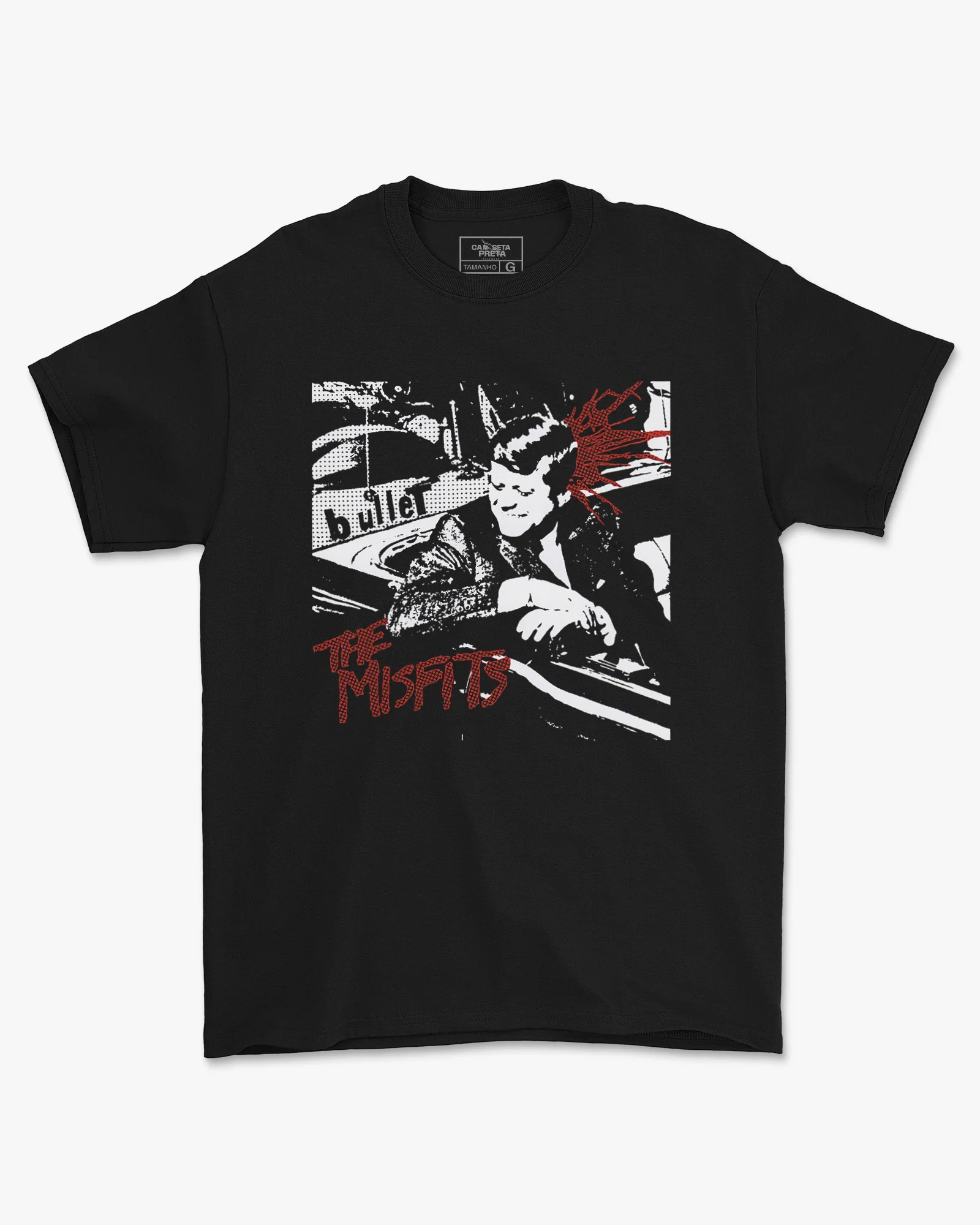 Camiseta The Misfits Bullet Estampa Preta Punk